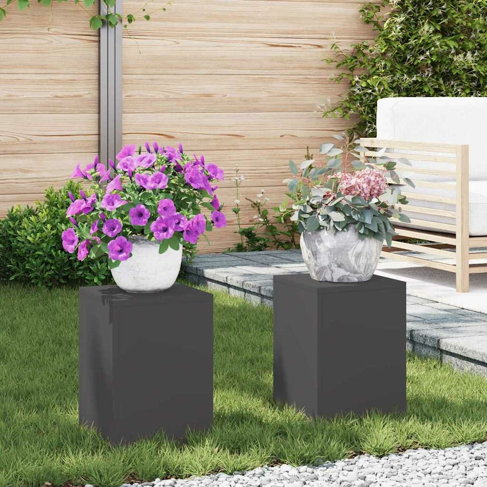 Support de plante 2 pcs noir 24 x 24 x 35 cm acier