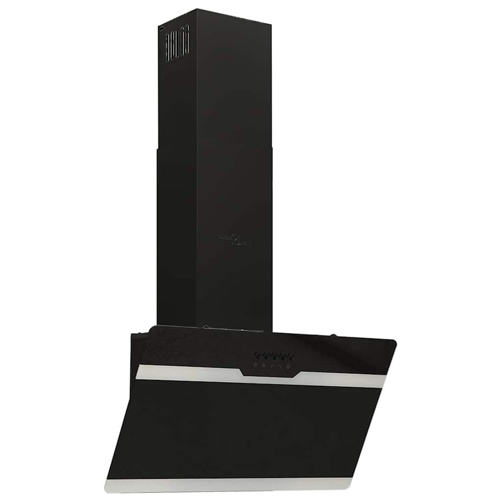 Hotte murale 60 cm acier et verre trempé noir