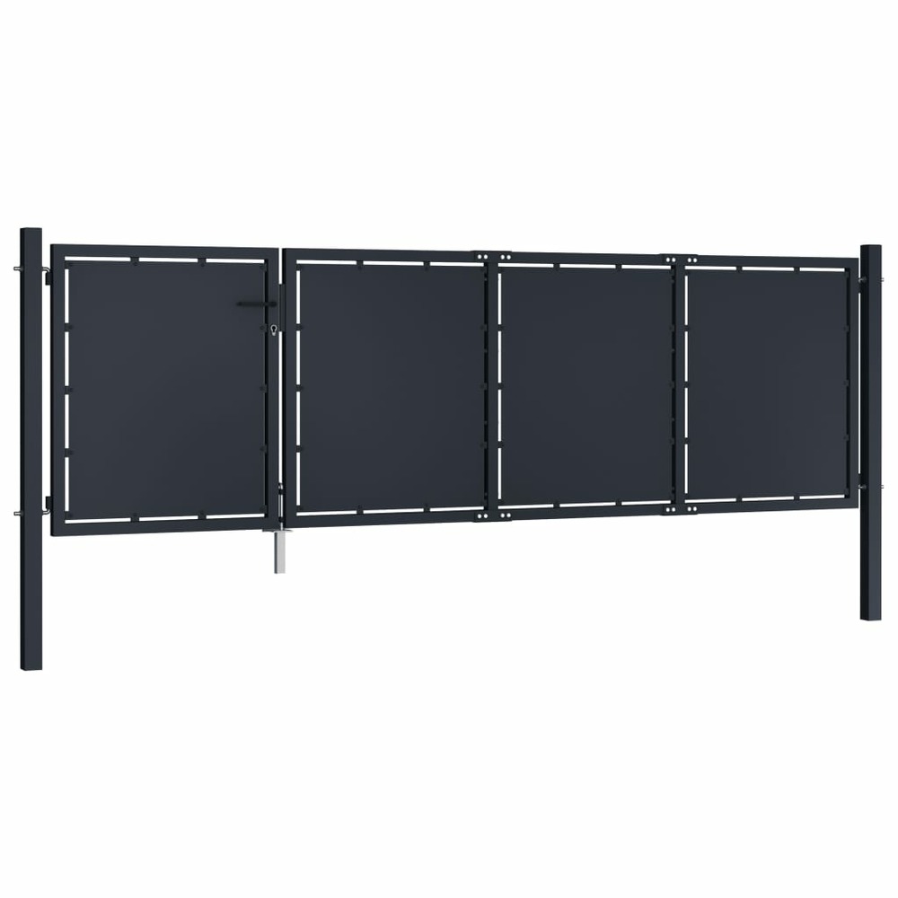 Portail de jardin en acier 350 x 75 cm anthracite
