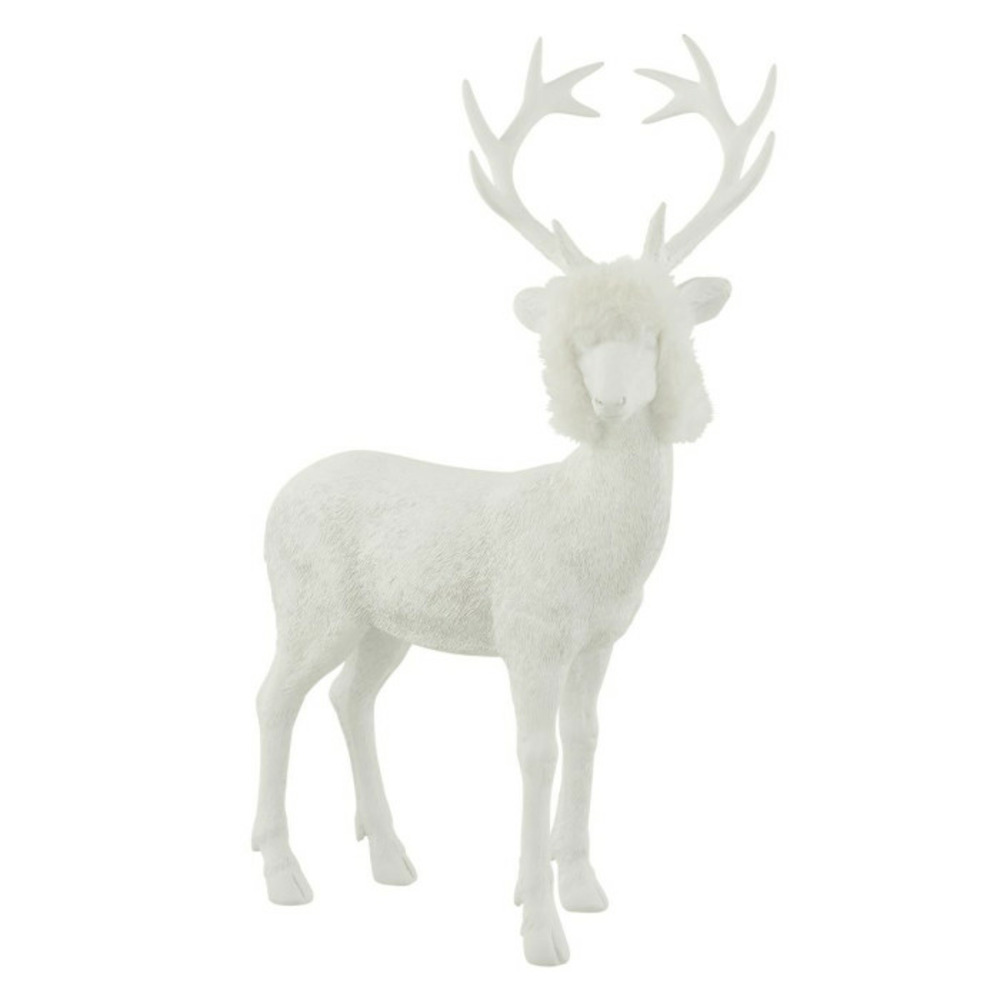 Statuette déco renne 45cm blanc