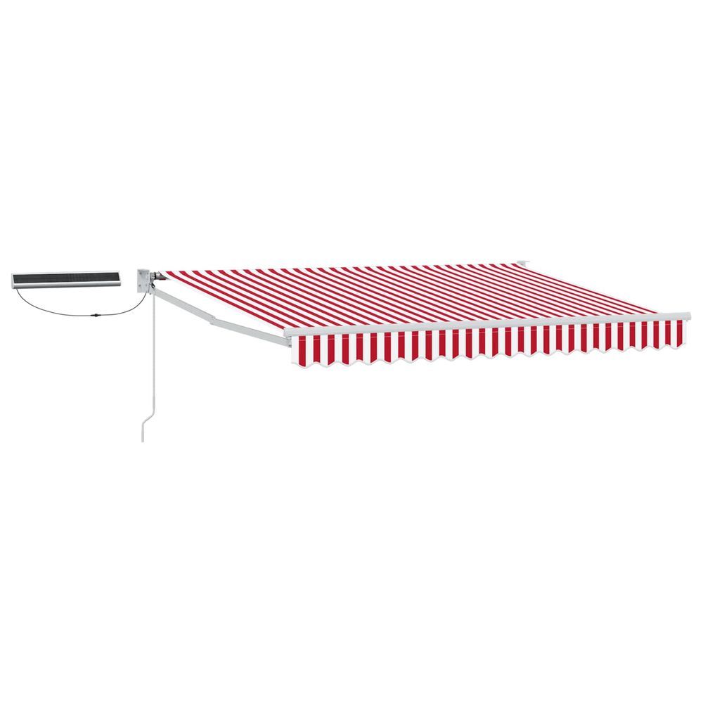 Auvent rétractable électrique rouge et blanc 3 x 2,5 m