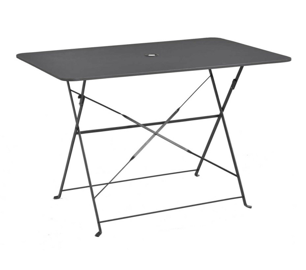 Table de jardin pliante - 4 places - gris anthracite - venise
