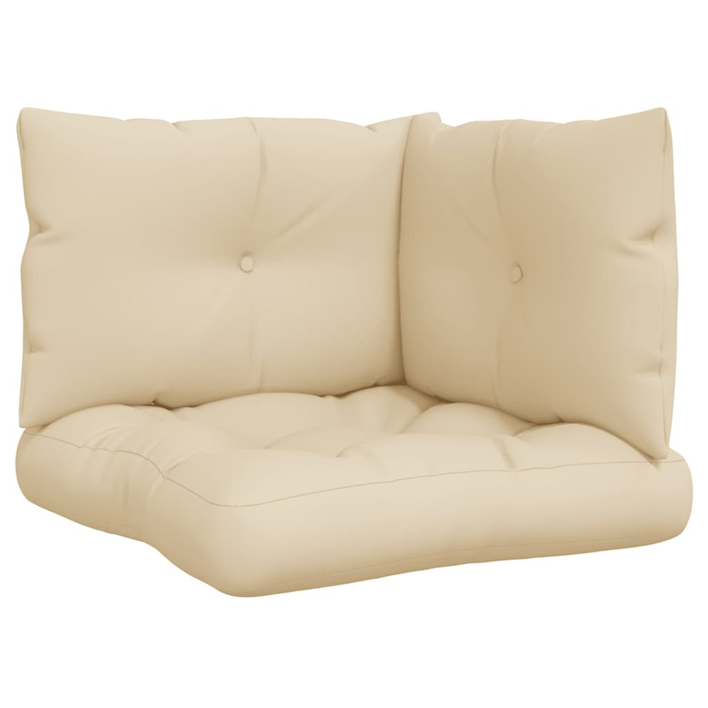 Coussins de palette lot de 3 beige tissu