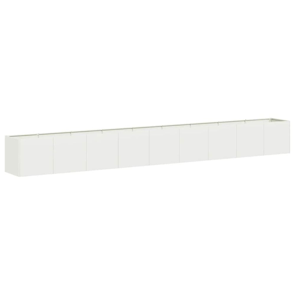 Jardinière d'extérieur blanc 360x40x40 cm acier laminé à froid