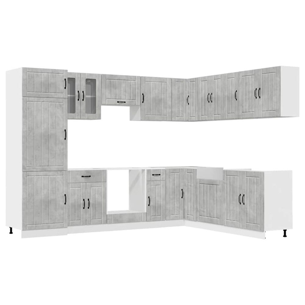 Ensemble d'armoires de cuisine 14 pcs lucca bois d'ingénierie