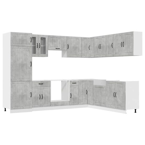 Ensemble d'armoires de cuisine 14 pcs lucca bois d'ingénierie