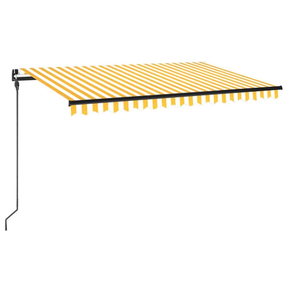 Auvent manuel rétractable avec led 450x300 cm jaune et blanc