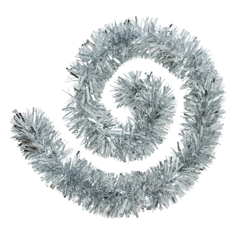 Guirlande de noël boa large 15 cm argent 2 tons longueur 2 mètres