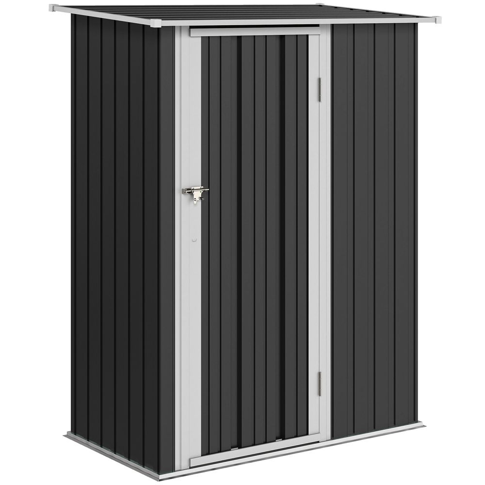 Abri de jardin métal 1,07 m² 142 x 86 x 189 cm gris foncé toit incliné verrouillable - comfortxl outdoor living