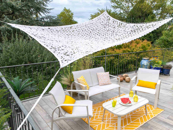 Filet d'ombrage rectangulaire polyester oxford, 4 x 3 m , blanc