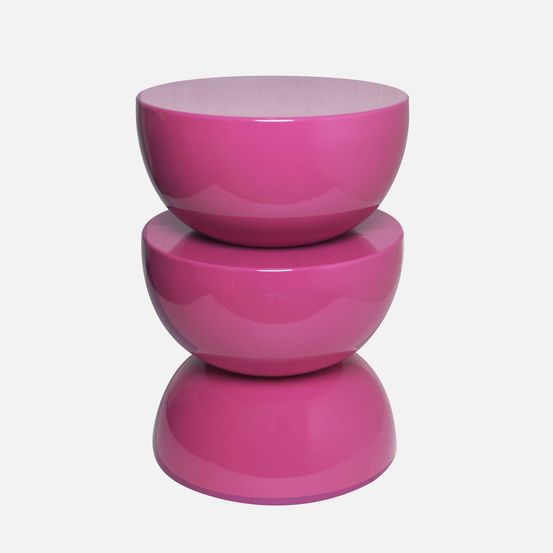 Table d'appoint, bout de canapé, table de chevet en métal effet glossy, coumba, ø32 x 46.5cm