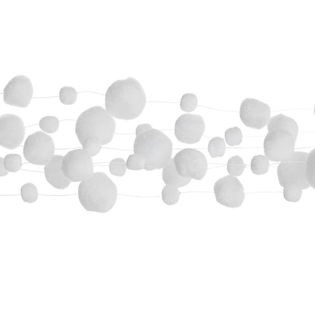 Guirlande de noël cascade de boules blanches enneigées l 150 cm