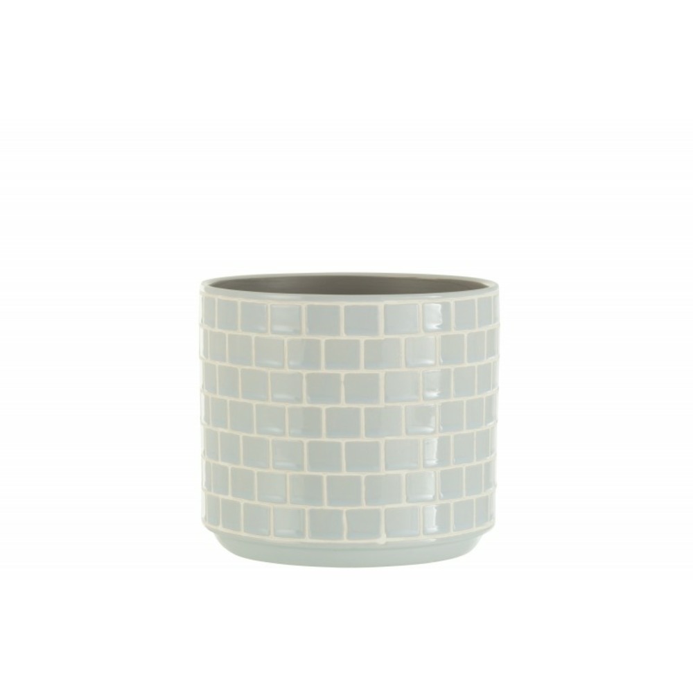 Cache-pot en céramique bleu 17x17x15 cm