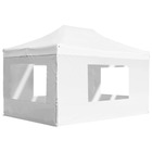 Tente de réception pliable avec parois aluminium 4,5x3 m blanc