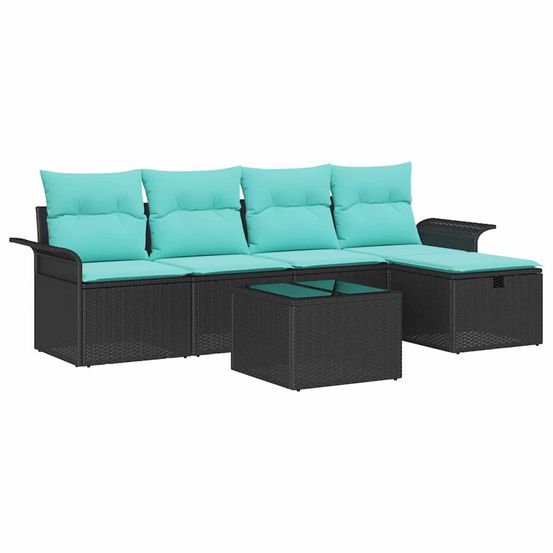 Ensemble de canapé de jardin 6 pc poly rotin