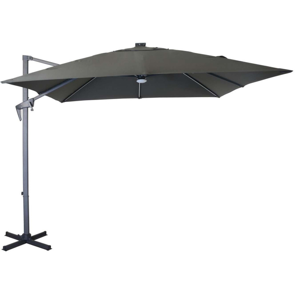 Parasol déporté en aluminium 2. 7 m avec leds