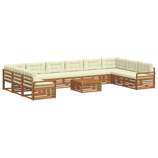 Ensembles de canapés avec coussin 11 pcs naturel et crème