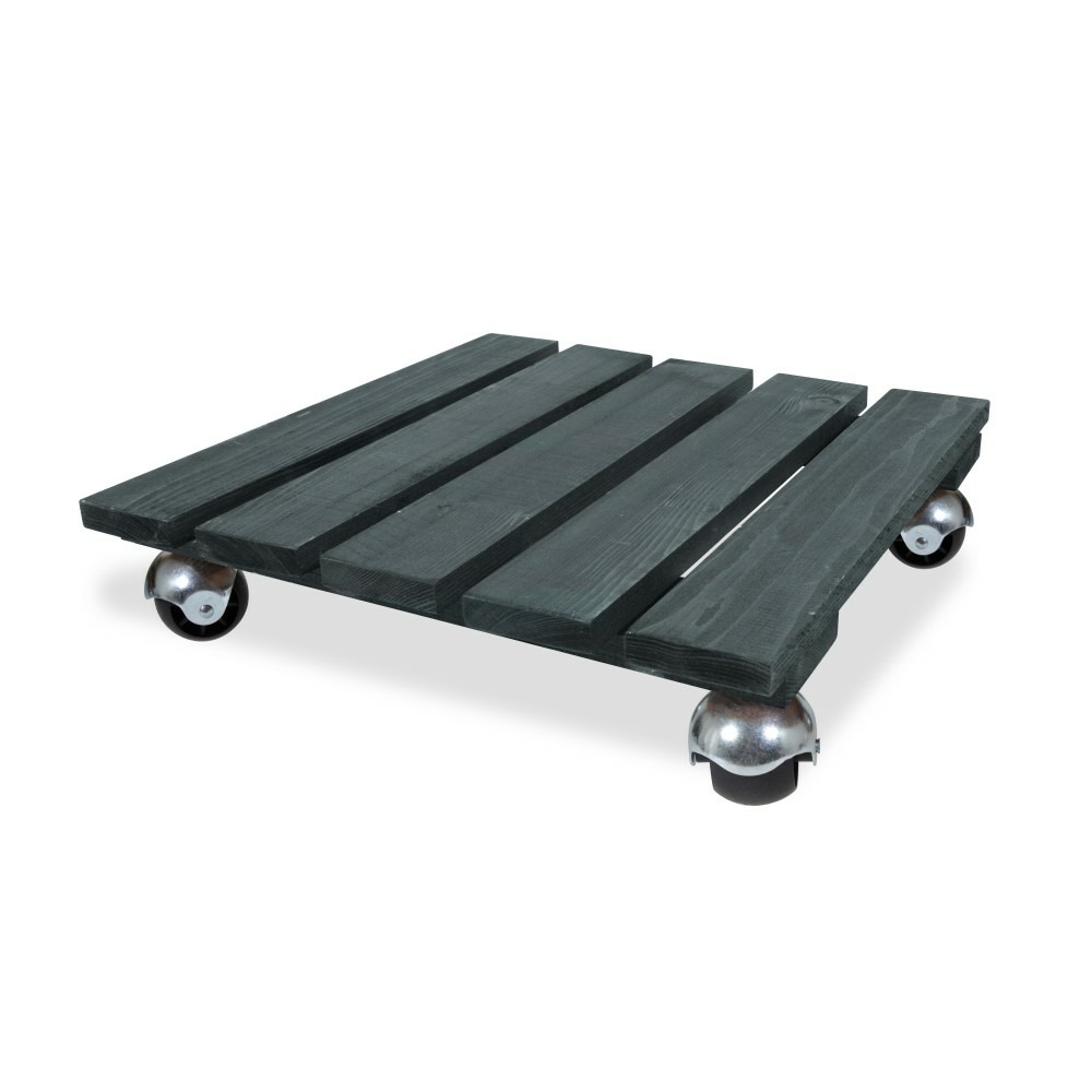 Roule-plantes en bois carré anthracite 