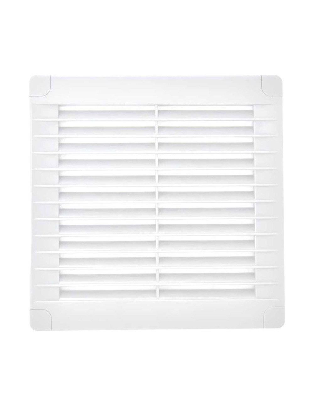 2 grille d'aération carrée avec prises et moustiquaire 150x150x7mm abs blanc