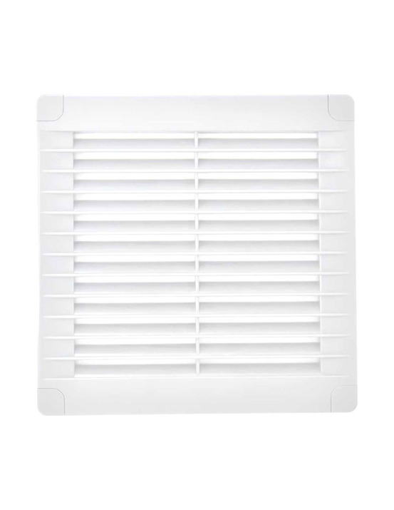 2 grille d'aération carrée avec prises et moustiquaire 150x150x7mm abs blanc