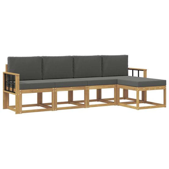 Ensemble de canapés d'extérieur 5 pc blanc et anthracite