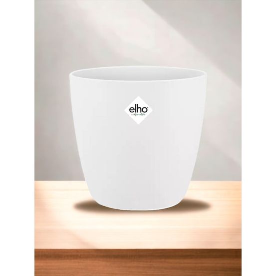 Pot elho brussels round blanc x h27 - cache-pot - h30 cm - ø27 cm
