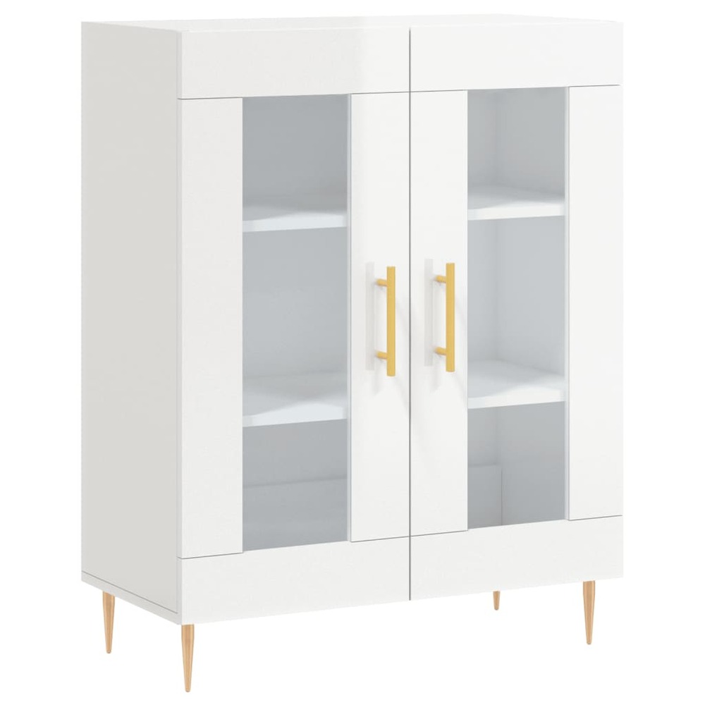 Buffet bahut commode armoire meuble de rangement organisateur cuisine salle de séjour salon brillant 69,5 x 34 x 90 cm bois d