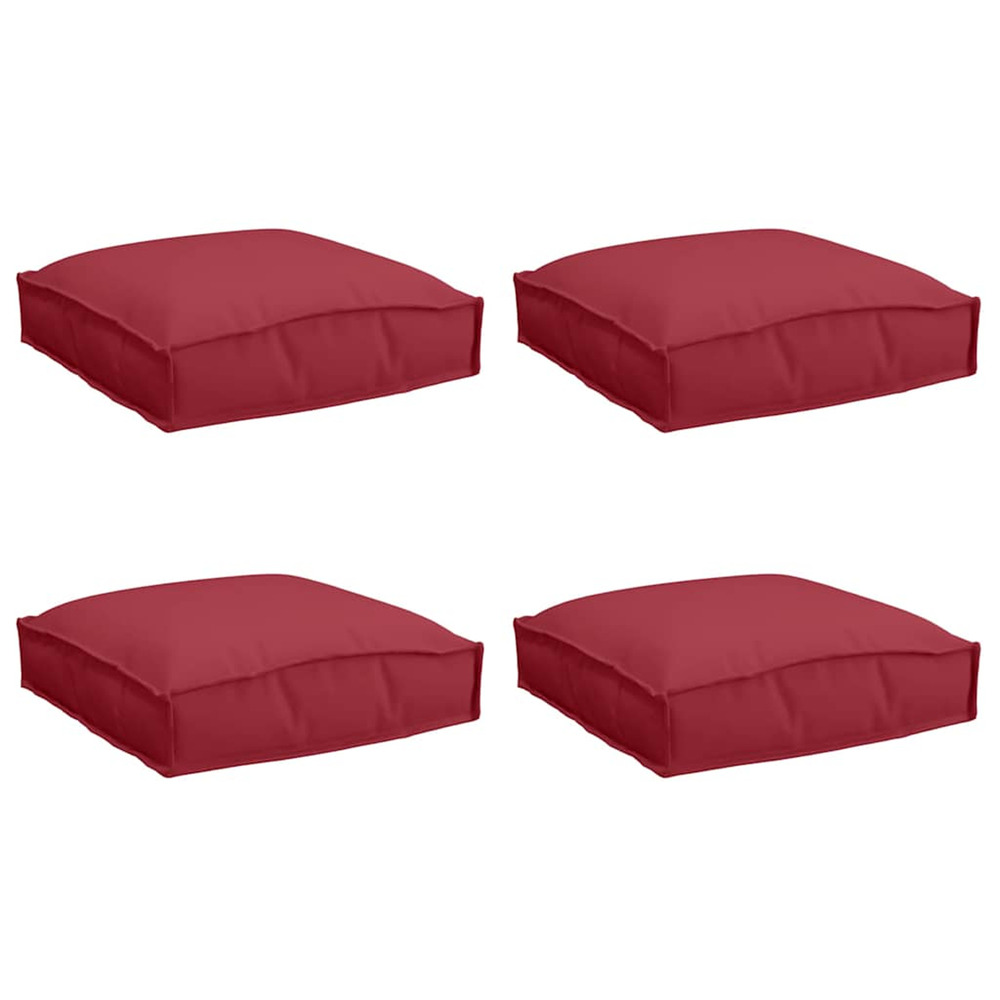 Coussin 4 pcs bordeaux 40 x 40 x 8 cm tissu oxford