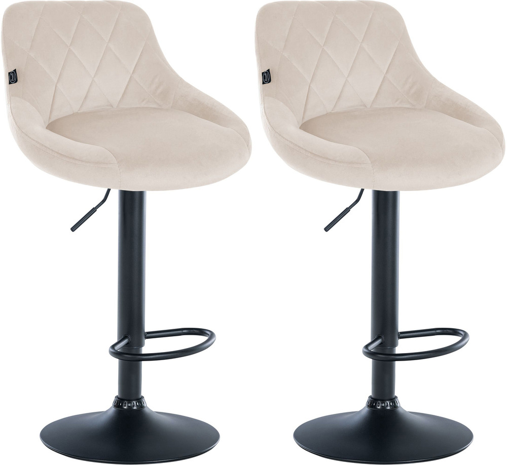 Lot de 2 tabourets de bar lazio velours noir