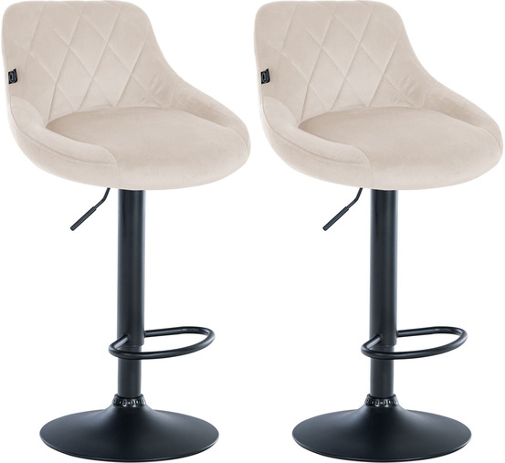 Lot de 2 tabourets de bar lazio velours noir