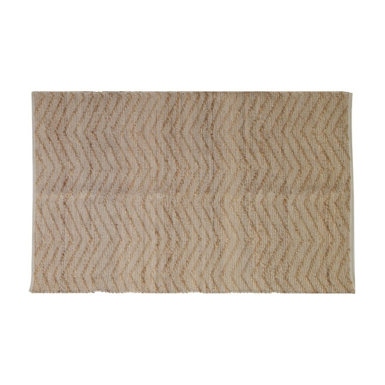 Tapis en jute et coton naturels zig-zag naturel - 160 x 230 cm