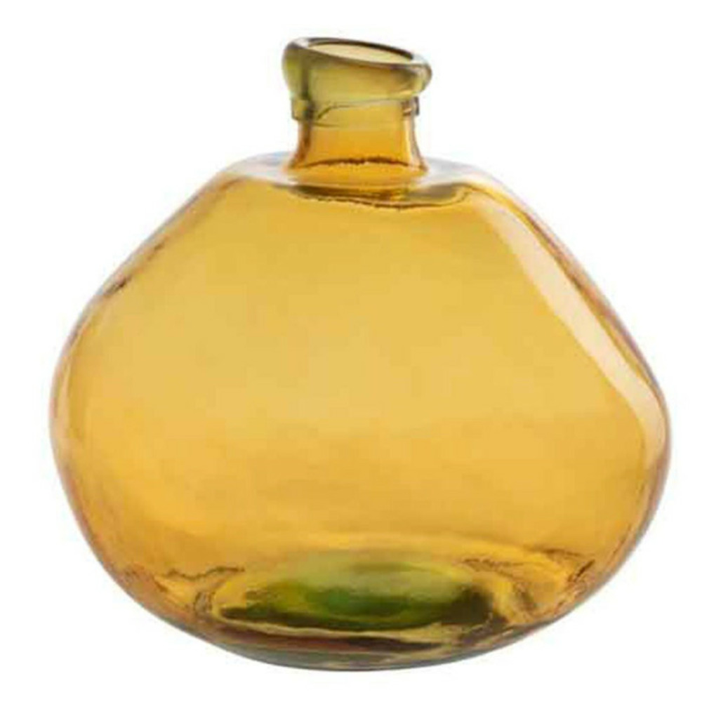 Vase rond design en verre laura 35cm ocre
