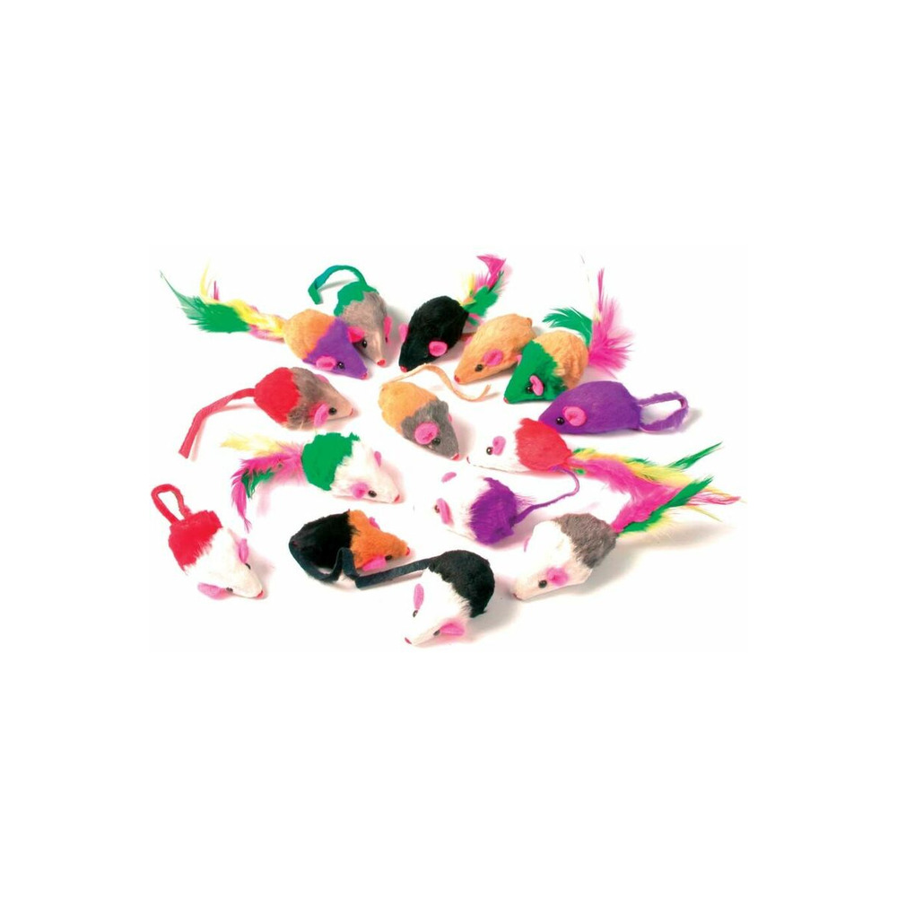 24 jouets pour chat souris en fourrure