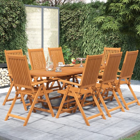Ensemble à manger de jardin 9 pcs bois d'acacia massif