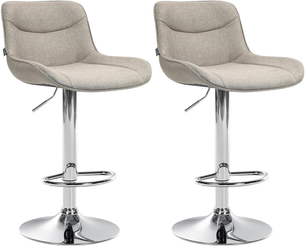 Lot de 2 tabourets de bar vonore tissu chrome