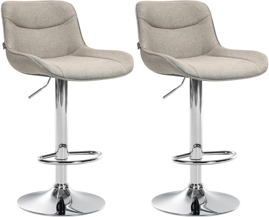 Lot de 2 tabourets de bar vonore tissu chrome