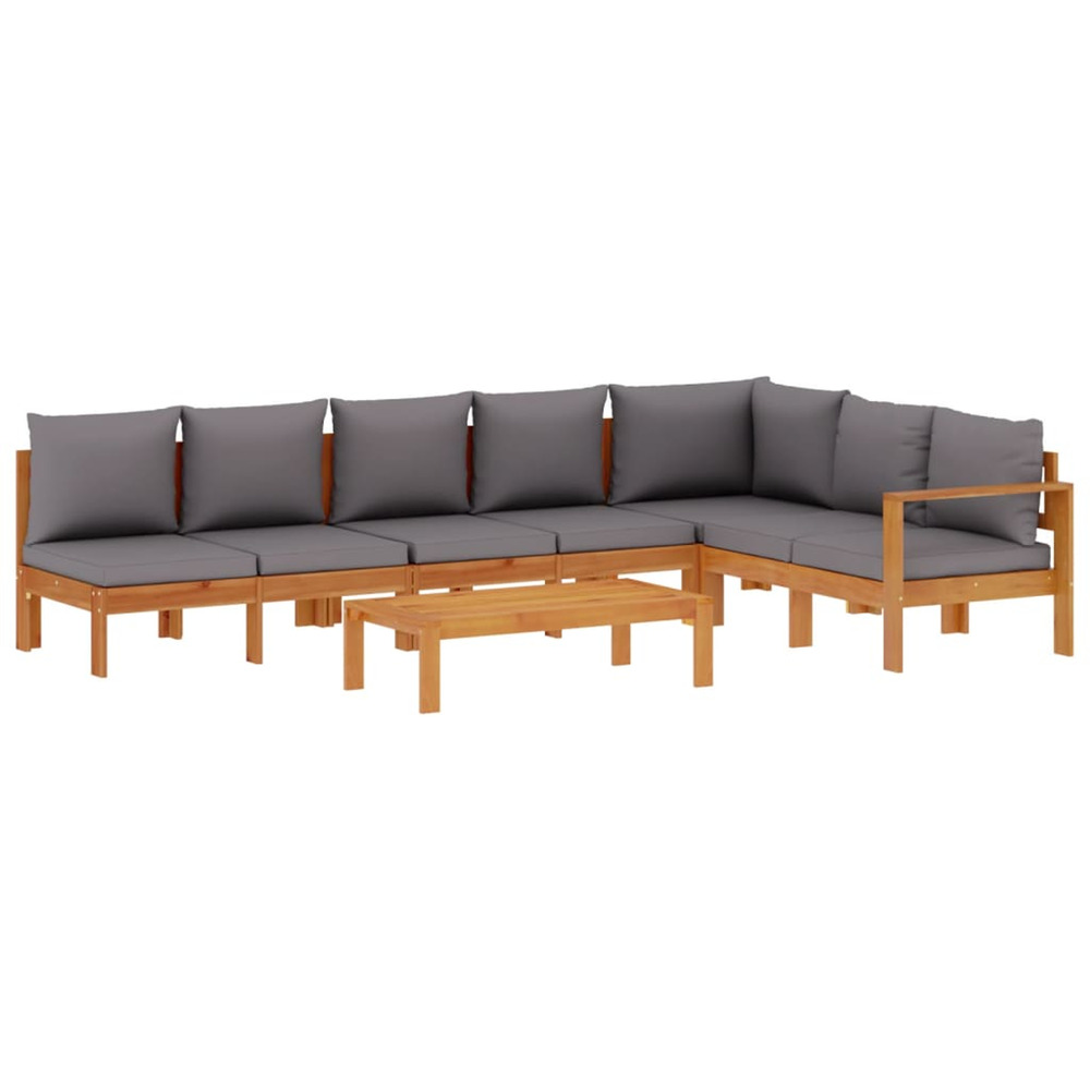 Salon de jardin avec coussins 5 pcs bois d'acacia solide