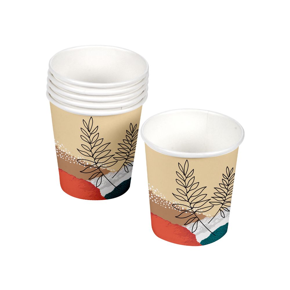 10 gobelets en carton fleurs abstraites