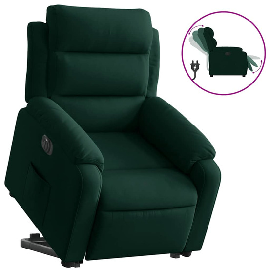 Fauteuil inclinable électrique vert foncé velours