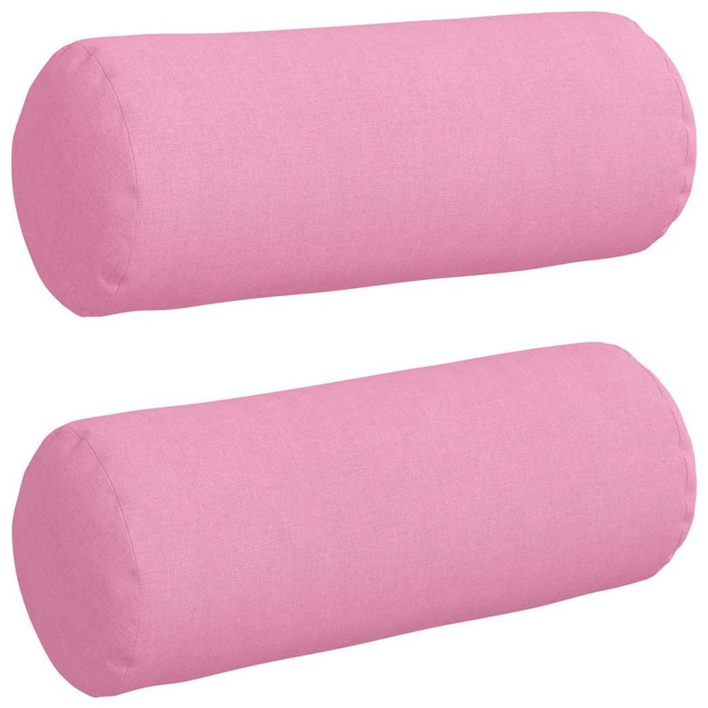 Coussins d'accent 2 pc tissu rose ø 15 x 40 cm