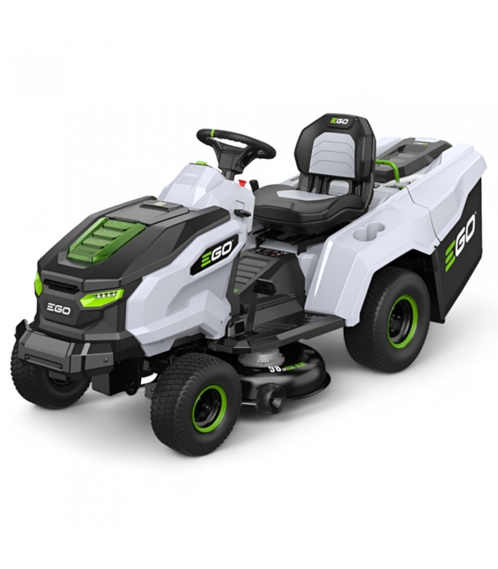 Tondeuse autoportée sur batterie 56v, 98 cm de coupe, bac arrière de 300 litres - egopower tr3801e-b
