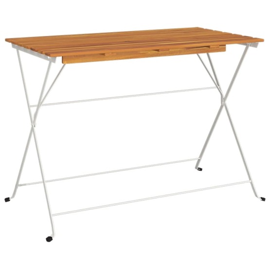 Table de bistro pliante 100x54x71cm bois acacia solide et acier