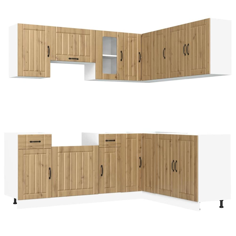 Ensemble d'armoires de cuisine 11 pcs lucca bois d'ingénierie