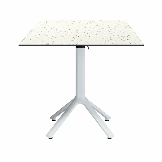 Restootab - table pliable nemo blanche pour extérieur terrazzo 70x70