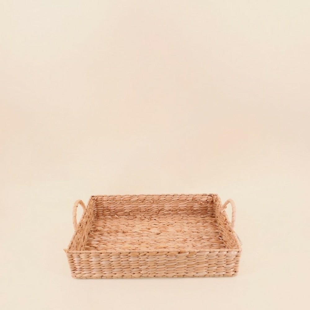 Plateau avec poignées en fibres naturelles 41x30cm