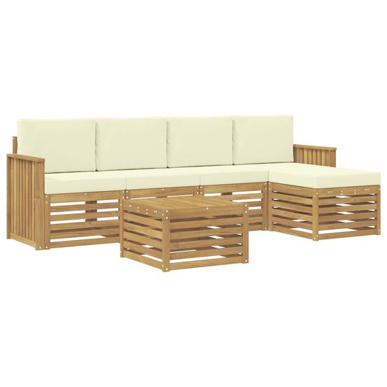 Ensemble de canapés d'extérieur 6 pc blanc et crème polyester
