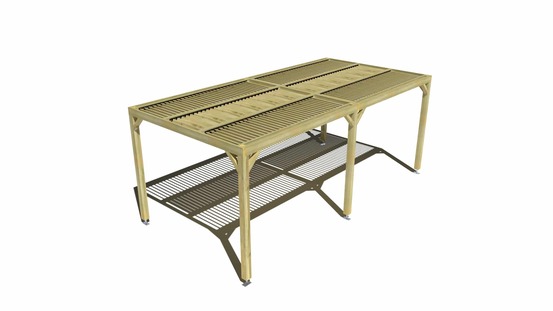Pergola bois • 6m x 3m • indépendante • sens largeur • lames orientables bioclimatiques incluses • livraison comprise