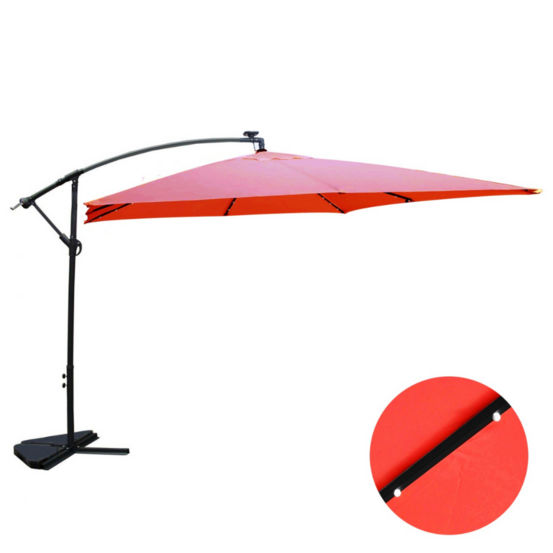 Solenzara bulle terracotta : parasol led déporté 3x3m solenzara