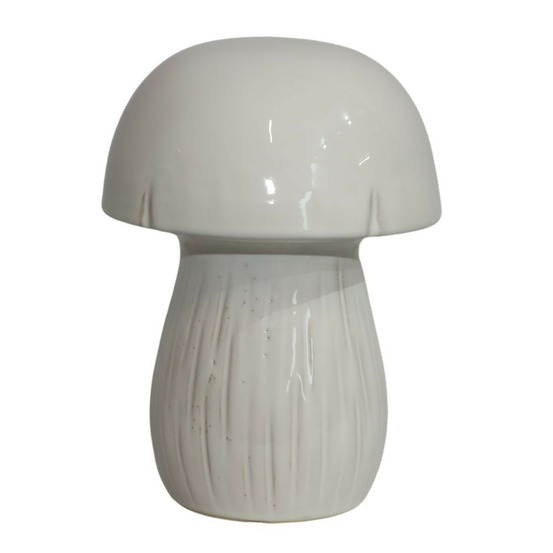 Champignon en céramique émaillée blanche 17 x 17 x 23cm