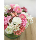 Bouquet champêtre artificiel de 36 tiges de fleurs blanches+roses 28cm